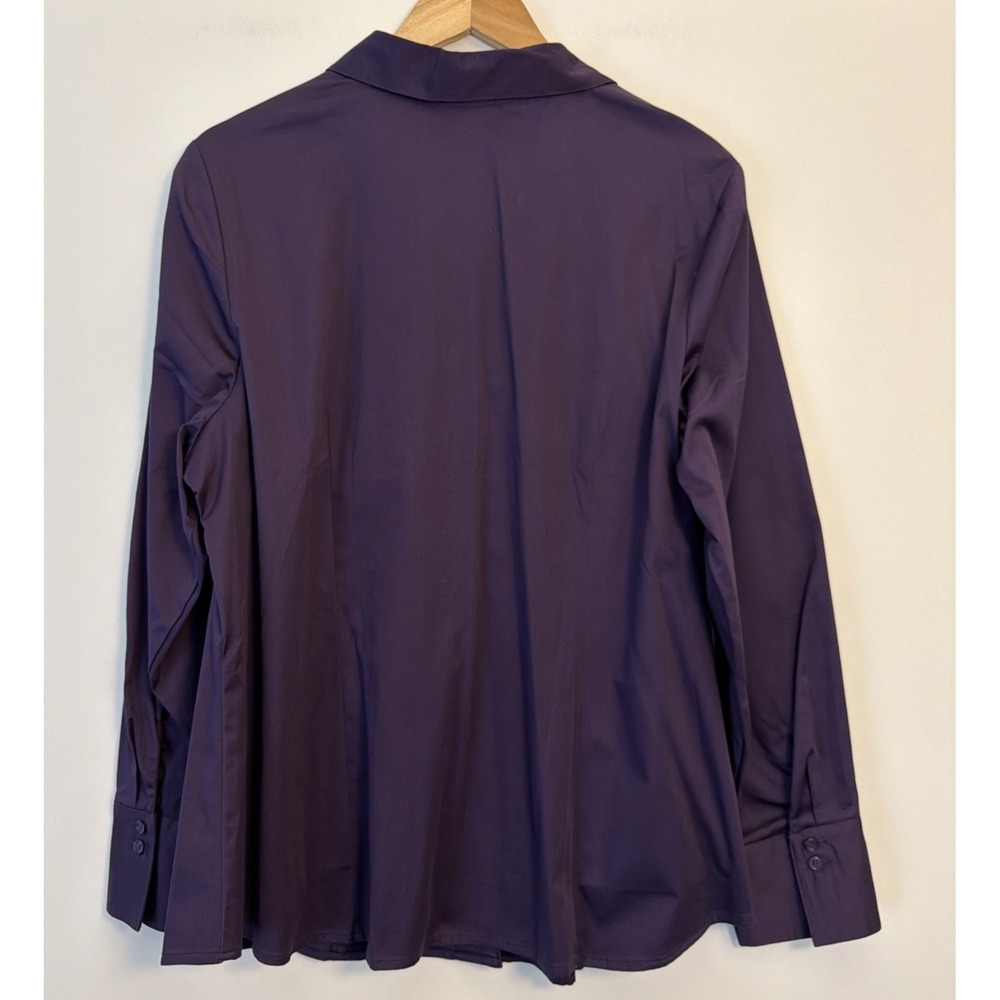 Lane Bryant Button Up Collared Shirt Blouse Size 20 Purple NWT Office Career New - Picture 13 of 15